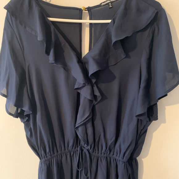 Brand New Ruffled Blue Dress - Picture 2 of 4